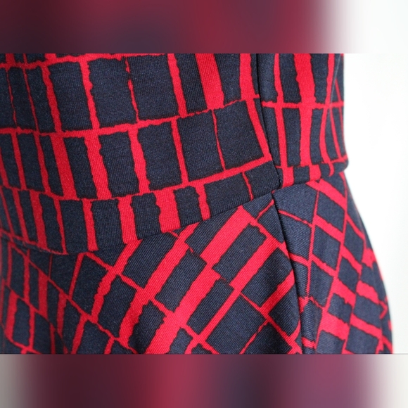 Women’s Bold Red/Navy Mid Dress - Fit & Flare (L) - Picture 2 of 5